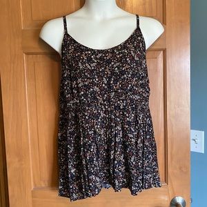 Torrid black floral babydoll tank